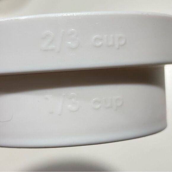 Set of 4 pcs White Plastic Kitchen Baking Measuring Measure Spoon Cup Set - Picture 16 of 16